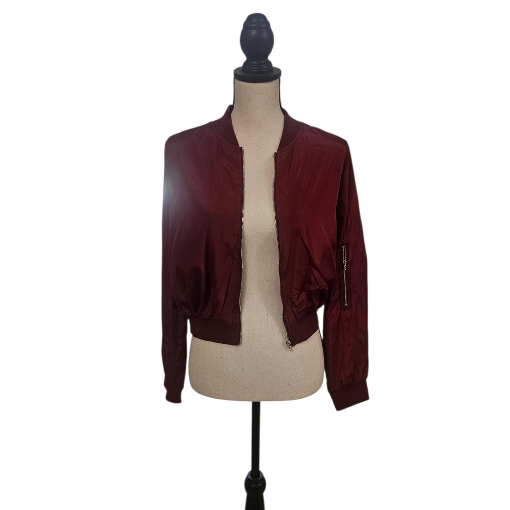 Burgundy Bomber Jacket